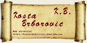 Kosta Brborović vizit kartica